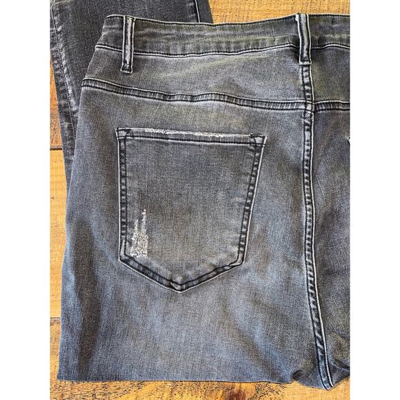 Womens Risen Black Distressed Stretchy Skinny Jeans Pockets Size 2X - Picture 10 of 11